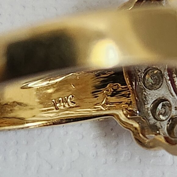 VTG 5.10g 14K Gold Natural Genuine Ruby & Diamond Cluster Halo Ring Size 6/7 - Picture 14 of 15